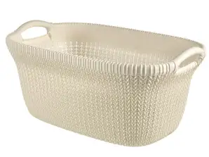 Wäschkorb. zum Bügeln KNIT 40L creme