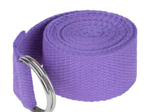 Yoga strap. exercise band. Purple. REBEL ACTIVE