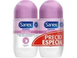 Sanex Deodorant Roll-On 2x50 ml Invisible | 48h Stain-Free Protection | Wholesaler