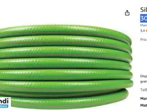 Tuyau arrosage vert PVC renforcé 30 m