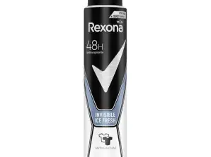 Rexona Men Deodorant Spray 200 ml Invisible Ice Fresh | Apsauga nuo dėmių ir šviežumas 48H | Didmenininkas