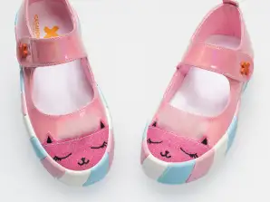 Różowe lakierowane skórzane brokatowe trampki 3d dla dziewczynek baletowych