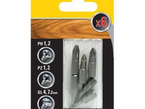 Screw tips. set. pz1.2/25; ph1.2/25; sl 4.7.2/25 6pcs.