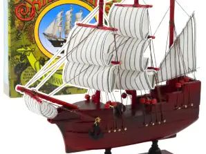Collectible Model Decorative Sailing Ship Red 24x23cm
