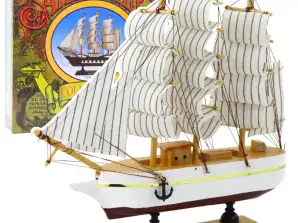 Collector's Model Decorative Sailing Ship Three-masted White 24x23cm