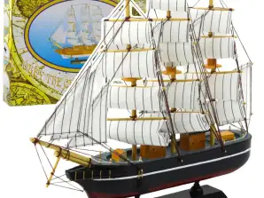 Modelo de coleccionista Velero decorativo de tres mástiles negro 39x36cm