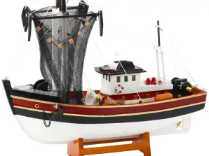 Modèle de collection décoratif bateau de pêche Bateau Filet de pêche 38x31cm