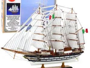 Maquette collector Voilier décoratif Amerigo Vespucci 64x46cm