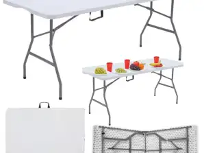 Mesa Plegable Con Cerradura Mesa Banquete Catering Blanco 180 x 74 cm