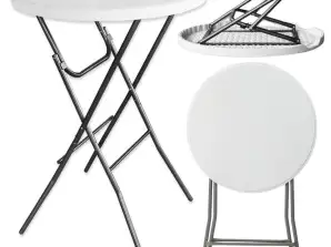 Mesa plegable con cerradura Mesa de centro redonda para banquetes Blanco 80x88cm