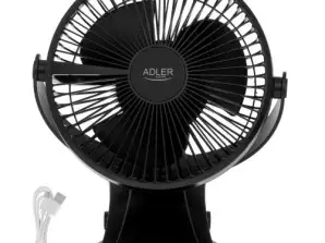 AD 7342 black Desk fan with clip |cordless| 15.5 cm | 360° rotation | USB C |