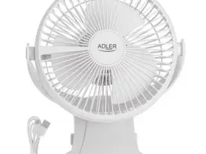 AD 7342 white Desk fan with clip |cordless| 15.5 cm | 360° rotation | USB C |