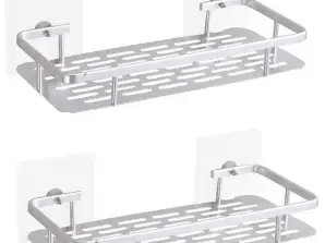 DA264A 2x Bathroom Shower Shelf Silver