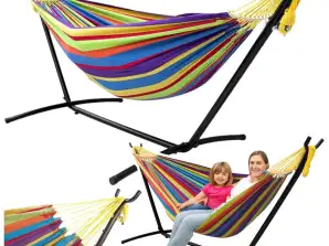 Garden Hammock with Frame Double Colorful 200x120