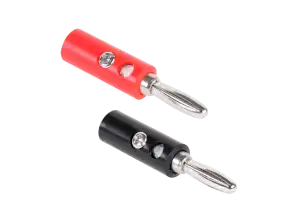 Banana plug plástico preto / vermelho Cabletech