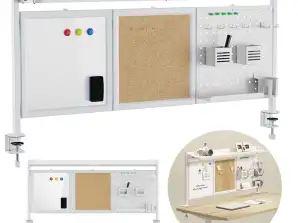 Ergo Office διαχωριστικό γραφείου / διοργανωτής. Μέγ. Φορτώστε 10kg. λευκό και φελλό σανίδα. πλάτος 1250mm. Άσπρος. ER 300 W