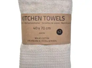 2-packs beige terry kitchen hand towels 40x70cm – 460GSM