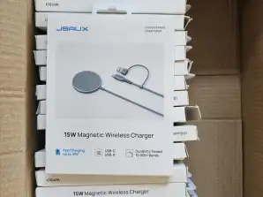 Liquidations ! Lot de 23 × Chargeurs sans fil magnétiques JSaux 15 W