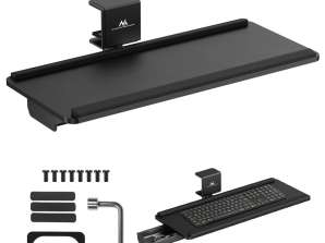Maclean tastaturholder under skrivebordet. Maks. belastning 5kg. Horisontal og vertikal regulering. sort. MC 108 B