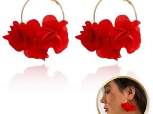 Серьги-кольца из тюля 6,5x5см K1677CZE