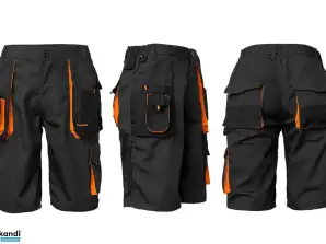 Korte Werkbroek Shorts Cargo Protection Pants Zomer Zwart-Oranje (KR-SP-CLASSIC_48)