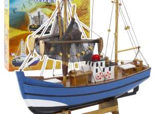 Συλλεκτικό Μοντέλο Διακοσμητικό Πλοίο Fishing Cutter Μπλε 30x26cm