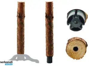 Houten stronkstandaard voor drie poten voor kerstboom op een boomstam