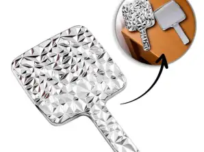 Cosmetische spiegel met handvat, enkelzijdig XL hoogte 23cm zilver L24S