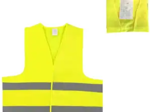 Gilet de sécurité adultes jaune taille unique avec restriction classe de sécurité 2