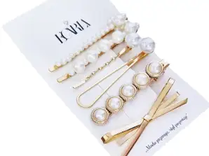 Set of 6 Elegant Gold Hair Clips SP206