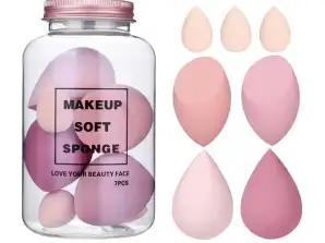 Νέο σετ 7 σφουγγαριών μακιγιάζ ROSE CREAM DUO GB06R
