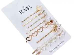 Set mit 8 eleganten goldenen Haarspangen SP205