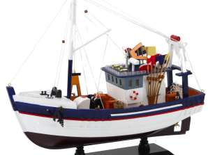 Collector's Modell Dekorativt Fartyg Fiske Cutter utrustad 37x34cm