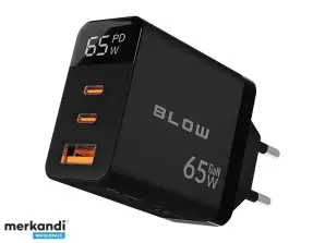76 030# Ładowarka sieciowa gniazdo usb usb cx2 pd 65w gan czarna