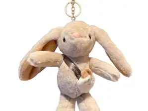 Fluffy RABBIT keychain, plush beige BRL368K