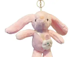 Nadýchaná klíčenka RABBIT, plyšová růžová BRL368R