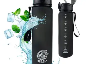 Ūdens pudele, sporta pudele matēta 750ML melna ECARLA SPORTS BD48