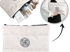 Mujeres' s neceser, grande, acolchado, impermeable, blanco, 22 x 31cm KS144B
