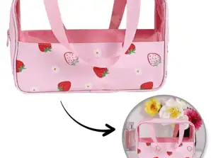 Sac à cosmétiques pliable, étui portable, taille M, 31x10x20cm, FRAISES, KS148