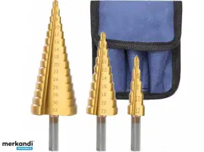 Sada kónických vrtáků  kuželový vrták do plechu  balení 3 ks