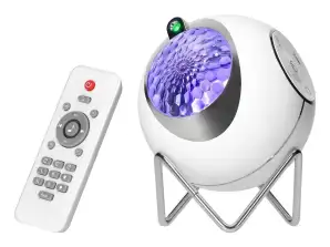 Proyector de estrellas 15 modos de funcionamiento. 5 sonidos relajantes. Posibilidad de reproducir tu propia música gracias a Bluetooth. controlado por un mando a distancia.