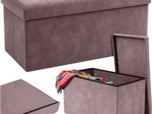 Gri kadife puf 76x38x38cm Ruhhy 26130