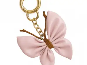 Porte-clés en cuir BUTTERFLY, NOEUD rose BRL367R