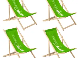 Klassische Buchenliege GreenBlue GB183 mit eigenem Druck. 4 Stück