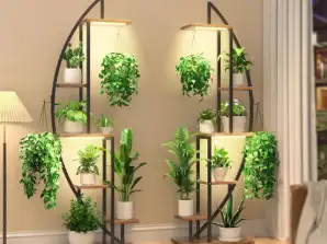 Soporte™ para plantas en forma de media luna con iluminación ~ moonflower | Soporte para flores | Stand con luces