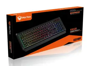 Meetion MT-K9320 Rainbow Lighting spēļu tastatūra, ūdensizturīga, USB, melna