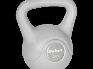 Bitumen Kettlebell 2 kg grijs REBEL ACTIVE