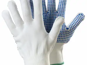 Tegera Textilhandschuhe 630 genoppt Größe 6 weiß/blau