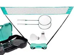 Set de bádminton con 2 raquetas, volantes, red en un estuche de transporte AR01