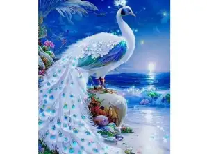 White Peacock Diamond Mosaic